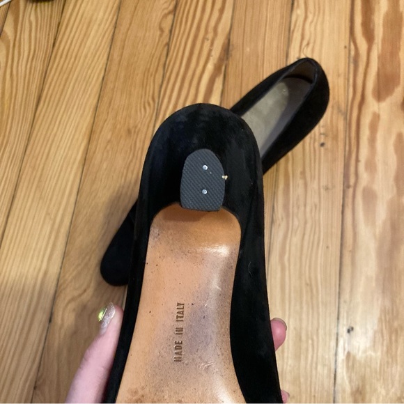 Vintage Ferragamo Black Suede and Grosgrain Pumps Dark Academia Perfection 8 AA - Picture 9 of 9